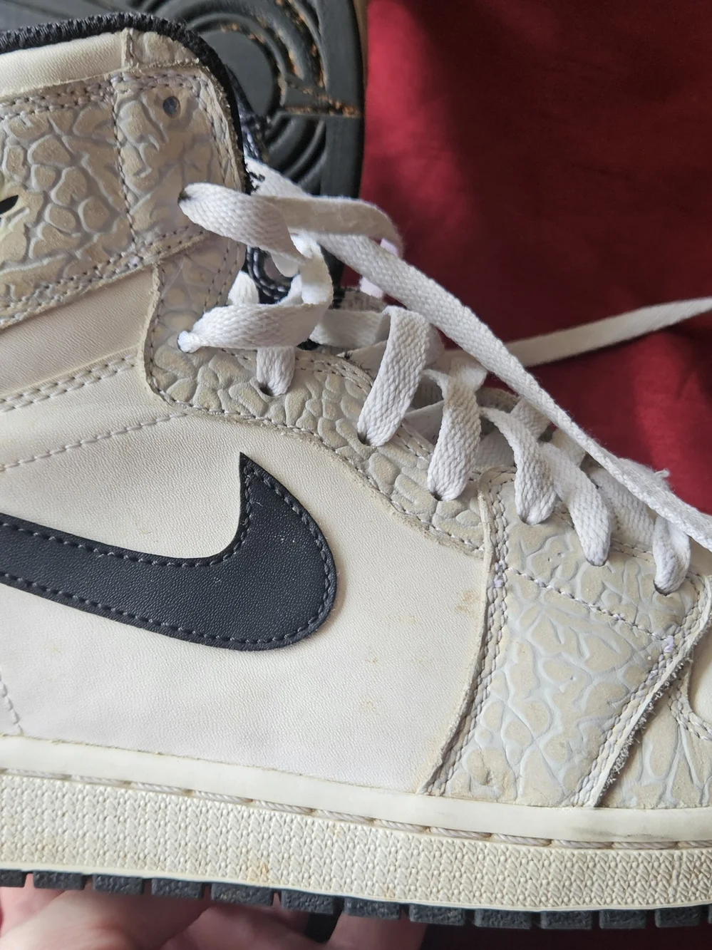 Air Jordan 1 Retro High Top White Elephant Print Adult 11 Shoes Sneakers RARE!